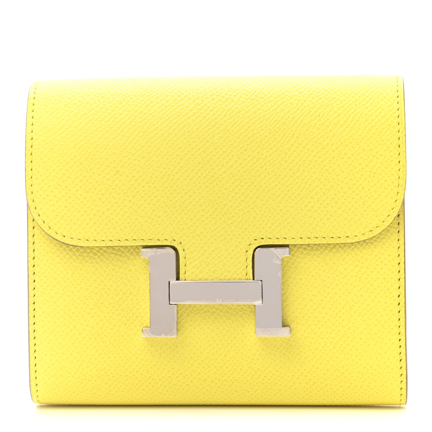 Hermes Epsom Constance Short Wallet Lime 1 of 9