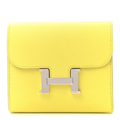 Hermes Epsom Constance Short Wallet Lime 1 of 9