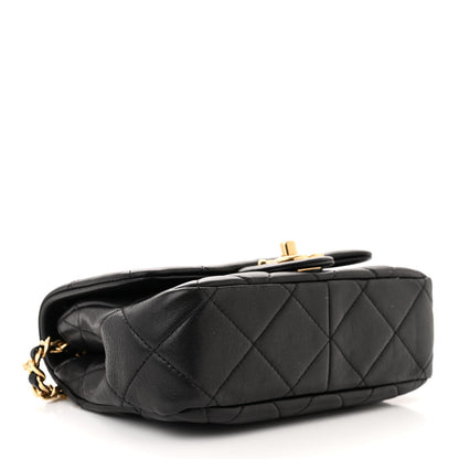 Chanel Lambskin Metal Quilted Mini Top Handle Square Flap Black 4 of 12
