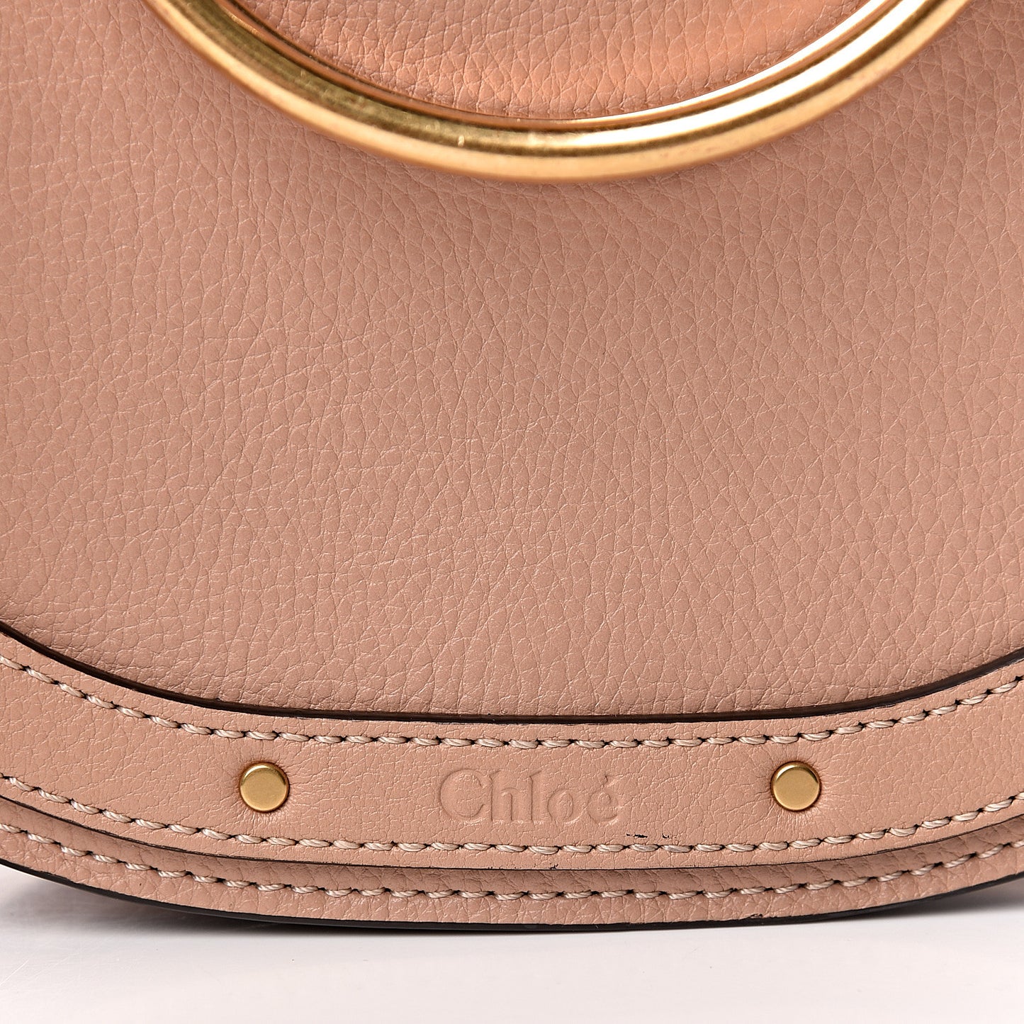 Calfskin Suede Small Nile Bracelet Bag Biscotti Beige