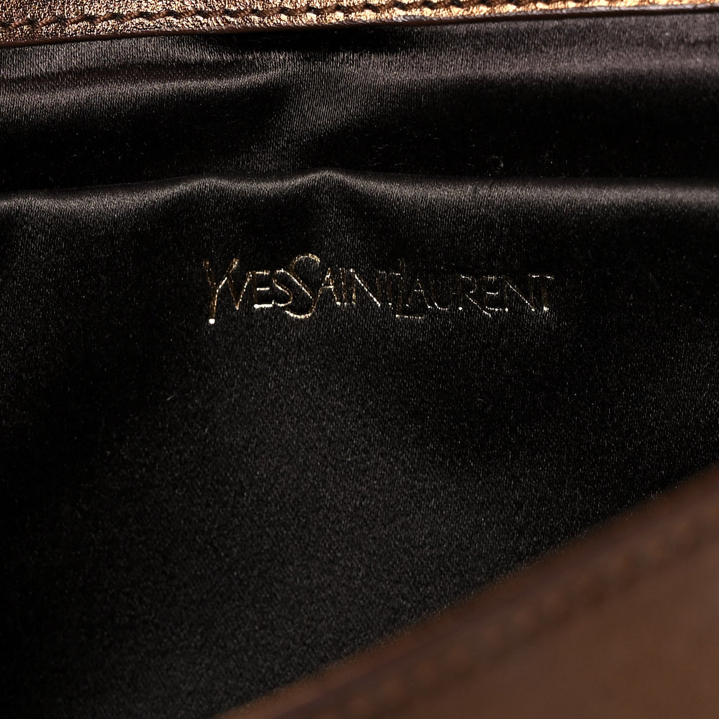 Metallic Calfskin Monogram Large Belle De Jour Clutch Bronze