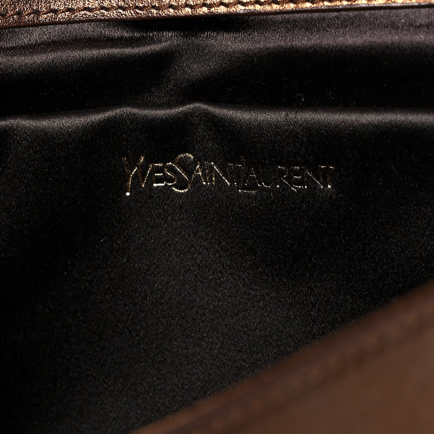 Saint Laurent Metallic Calfskin Monogram Large Belle De Jour Clutch Bronze 6 of 12