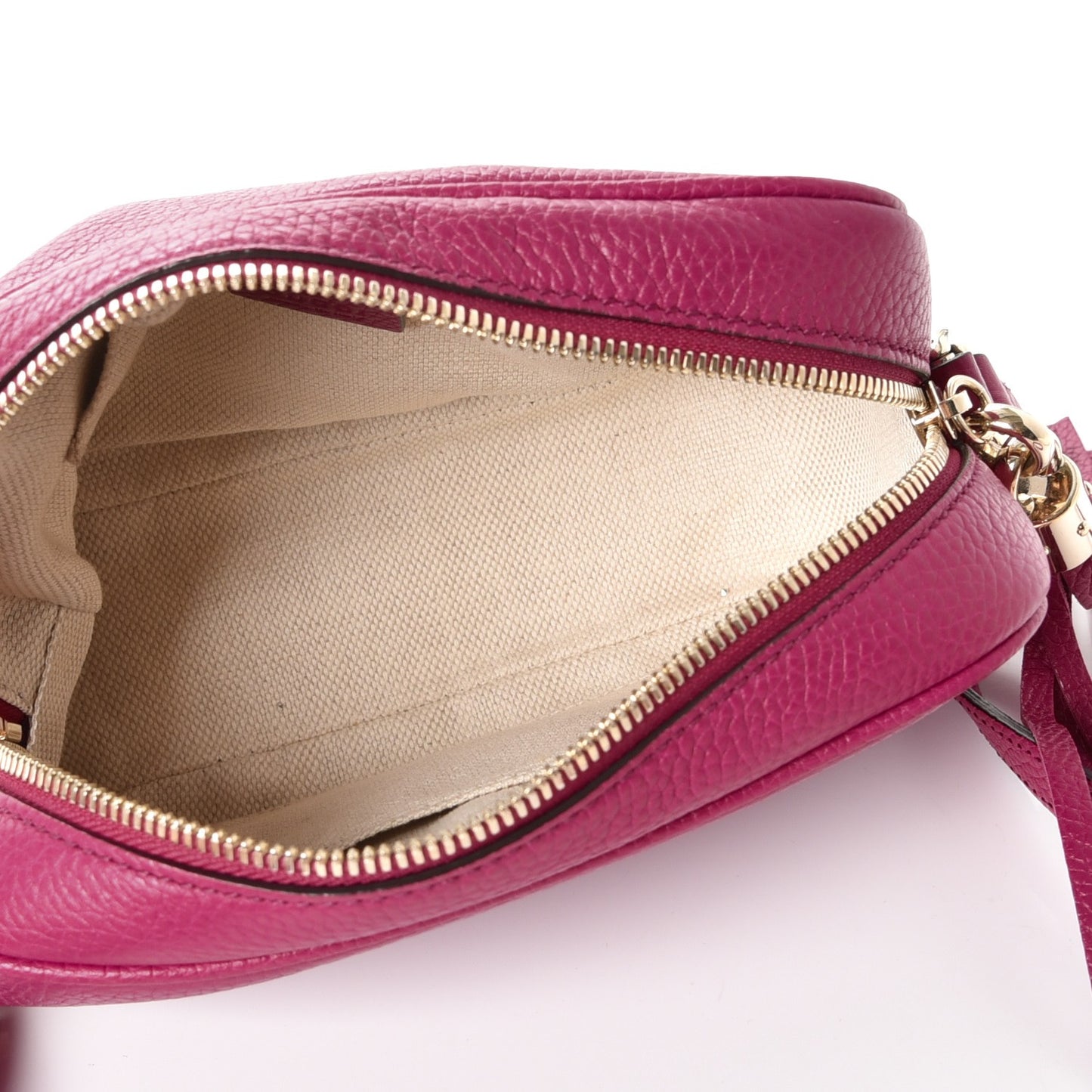 Pebbled Calfskin Small Soho Disco Bag Bright Bougainvillea