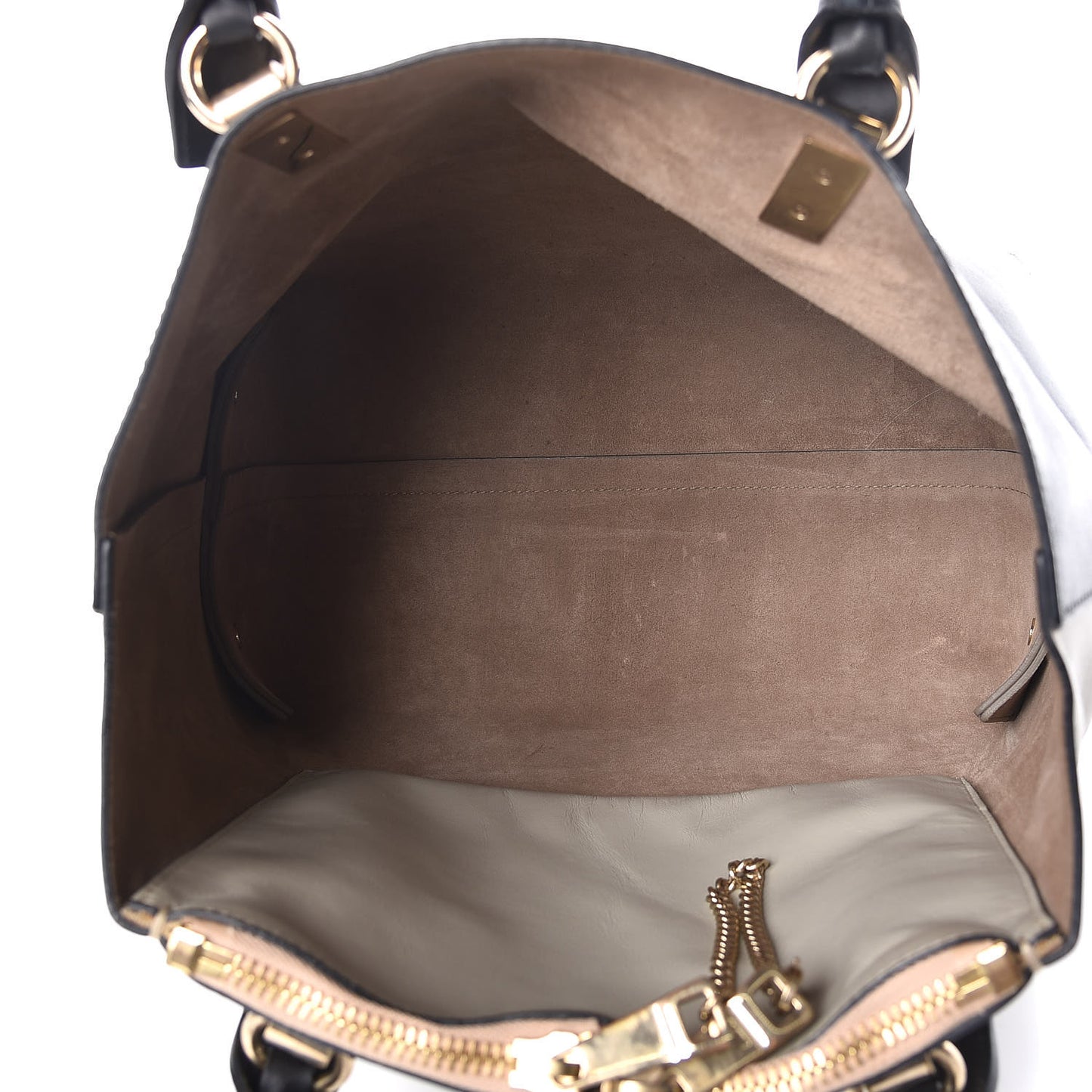 Smooth Calfskin Small Baylee Tote Beige Black
