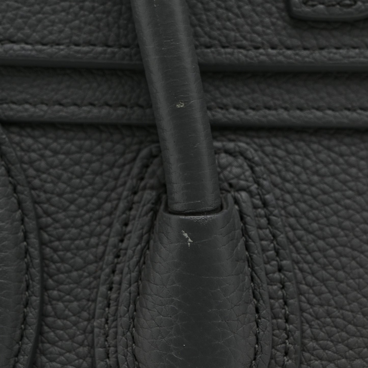 Drummed Calfskin Nano Luggage Kohl