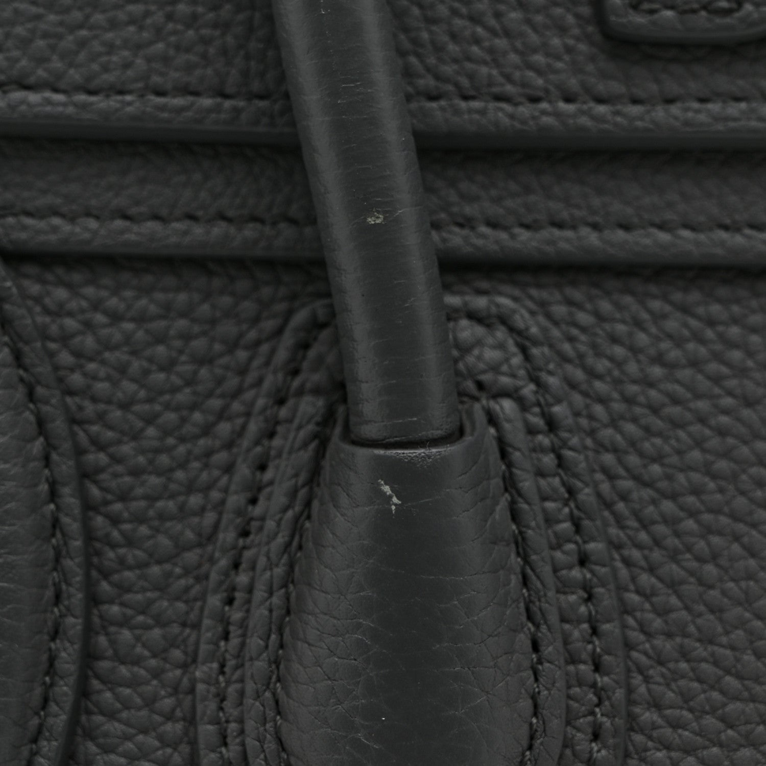 Celine Drummed Calfskin Nano Luggage Kohl 12 of 13
