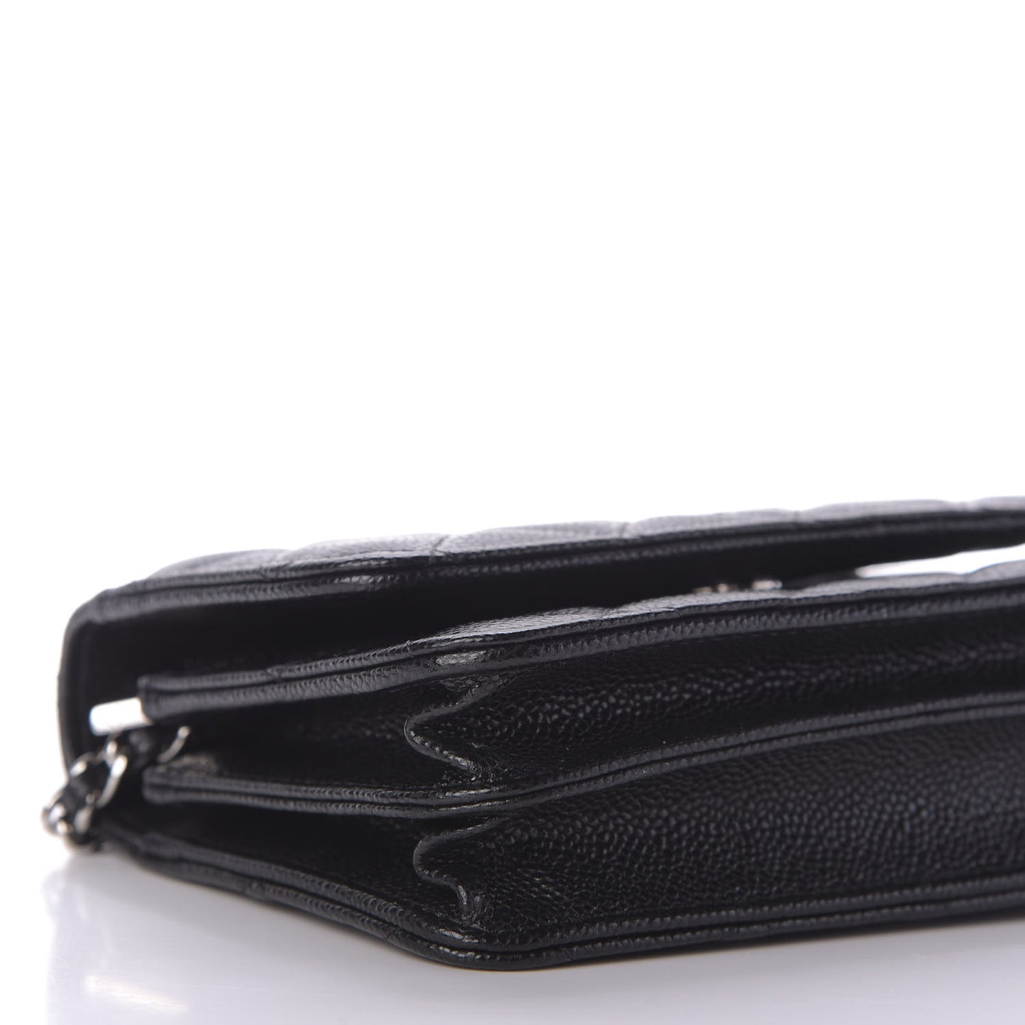 Caviar Quilted Mini Wallet On Chain WOC Black