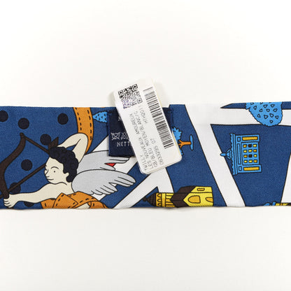 Hermes Silk Les Nouveaux Amoureux Twilly Bleu Moyen White 4 of 4