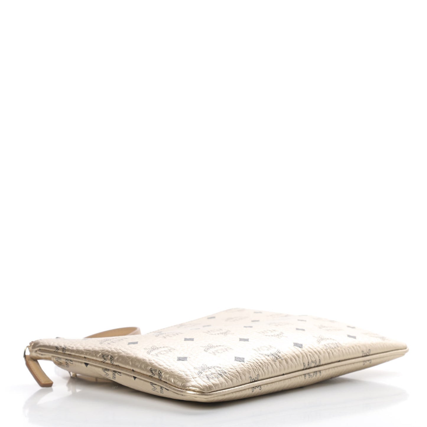 Metallic Visetos Medium Crossbody Pouch Berline Gold