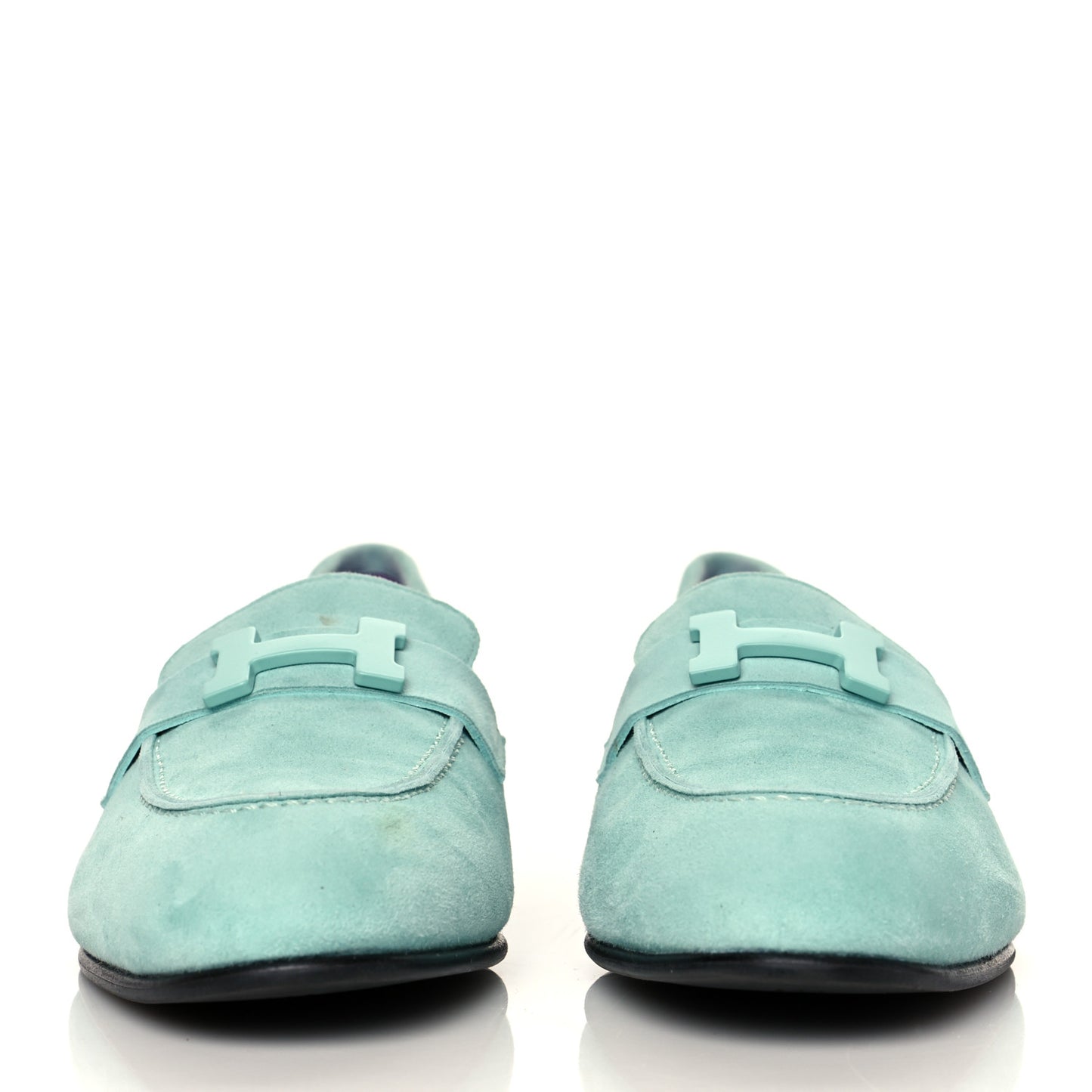 Suede Goatskin Paris Loafers 37.5 Vert d'eau