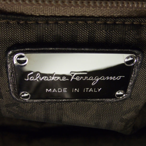SALVATOREFERRAGAMOLeatherWovenHandleToteMetallic