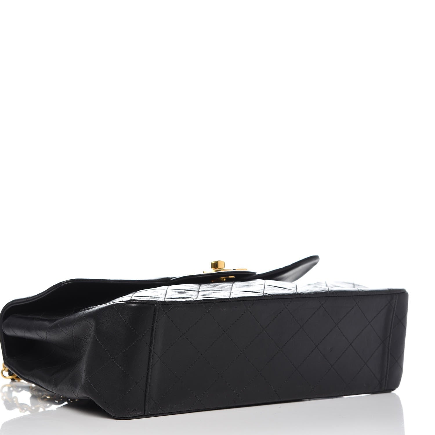 Chanel Lambskin Quilted XL Jumbo Single Flap Black 4 of 16