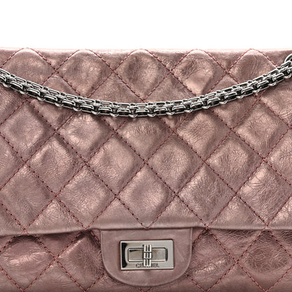 Chanel Metallic Aged Calfskin Quilted 2.55 Reissue 226 Flap Rose Fonce 8 of 16