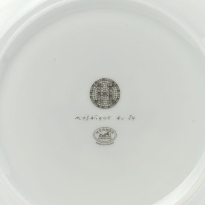 Hermes Porcelain Mosaique au 24 Platine Dessert Plate 8.3 6 of 7