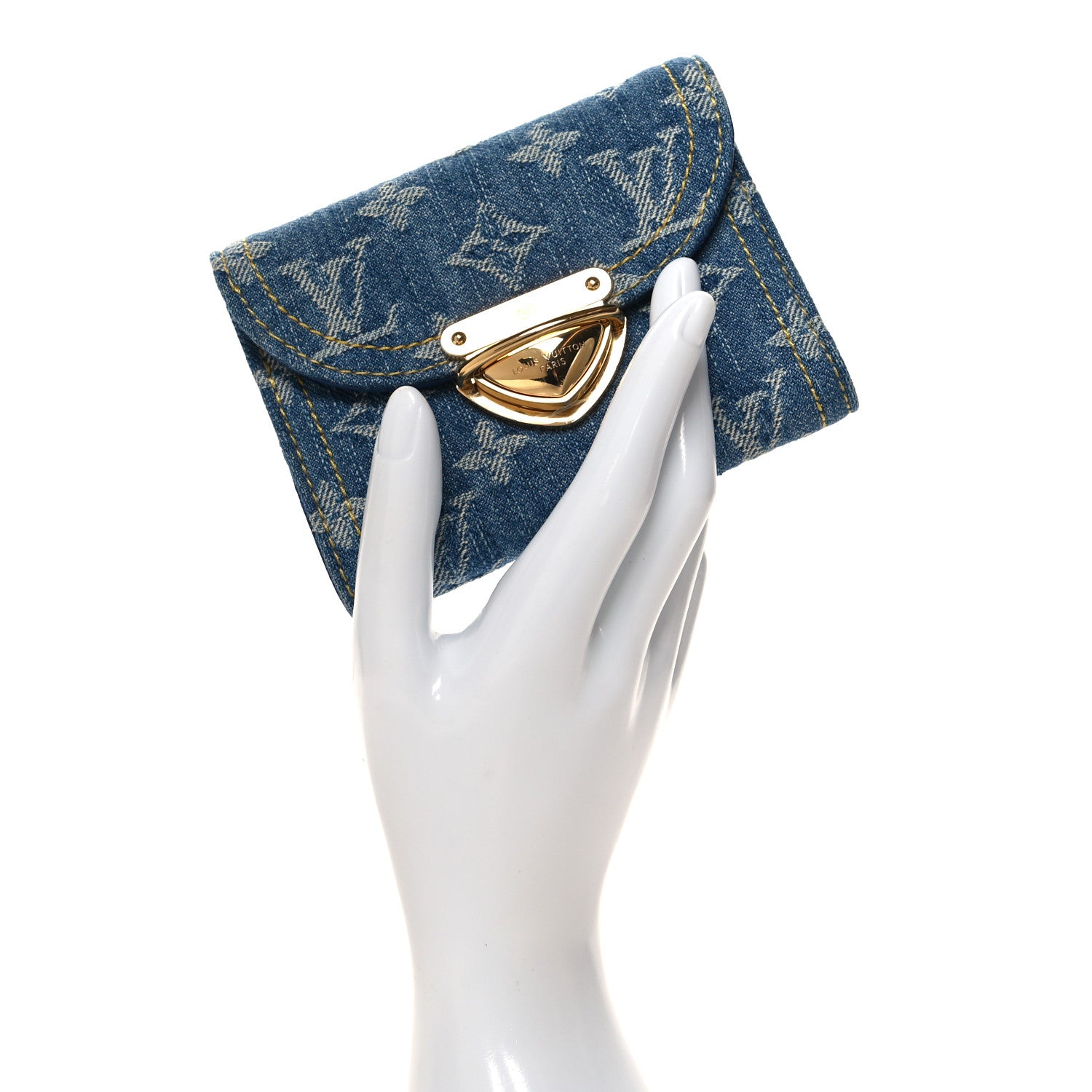 Louis Vuitton Denim Amelia Compact Wallet Blue 2 of 8