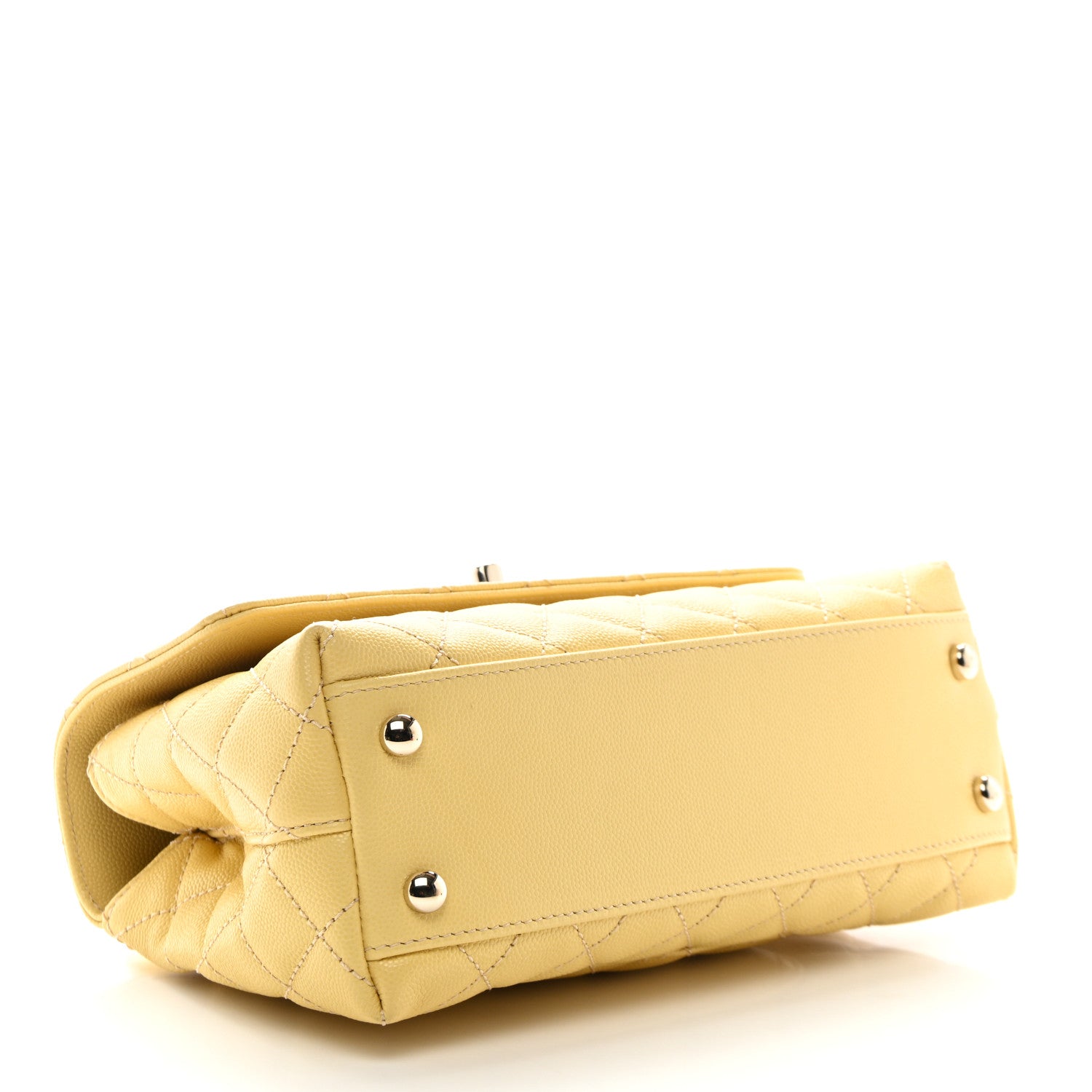 Chanel Caviar Quilted Mini Coco Handle Flap Yellow 4 of 10