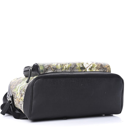 Gucci GG Supreme Monogram Blooms Medium Day Backpack Beige New Military Black 3 of 9