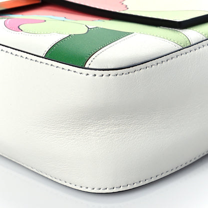 Fendi Vitello Seta Daisy Inlay Baguette White Ice Multicolor 11 of 11