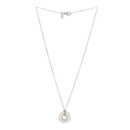 David Yurman Sterling Silver Diamond Sculpted Cable Disc Necklace 2 of 4