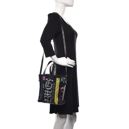 Balenciaga Agneau Arena Graffiti All Over XS Bazar Shopper Tote Black Multicolor 2 of 9