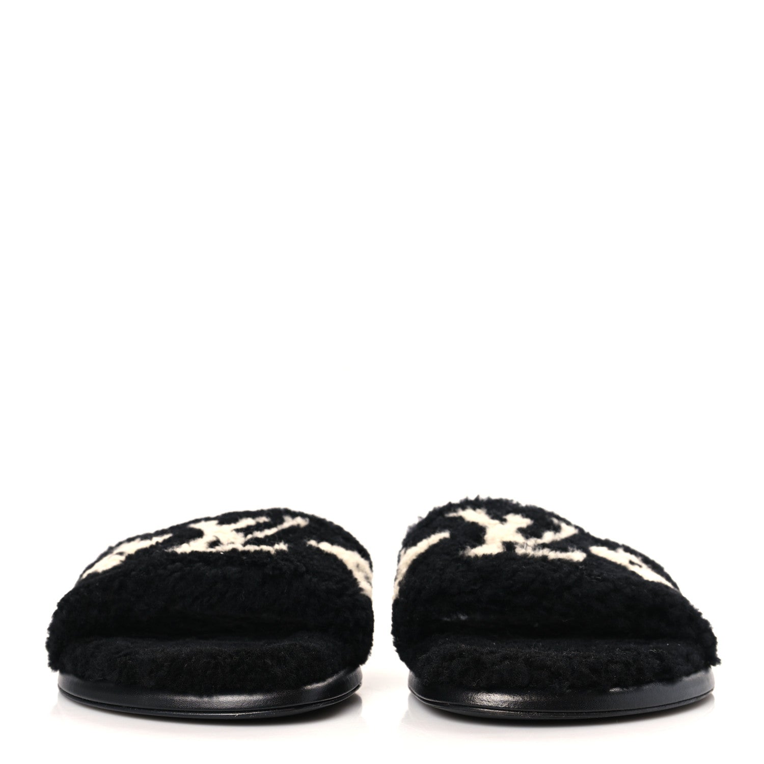 Louis Vuitton Shearling Magnetic Flat Mule 41 Black 2 of 8