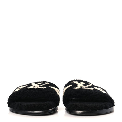 Louis Vuitton Shearling Magnetic Flat Mule 41 Black 2 of 8