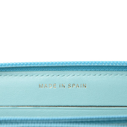 Chanel Caviar Quilted Small Boy Zip Around Wallet Light Blue 5 of 11