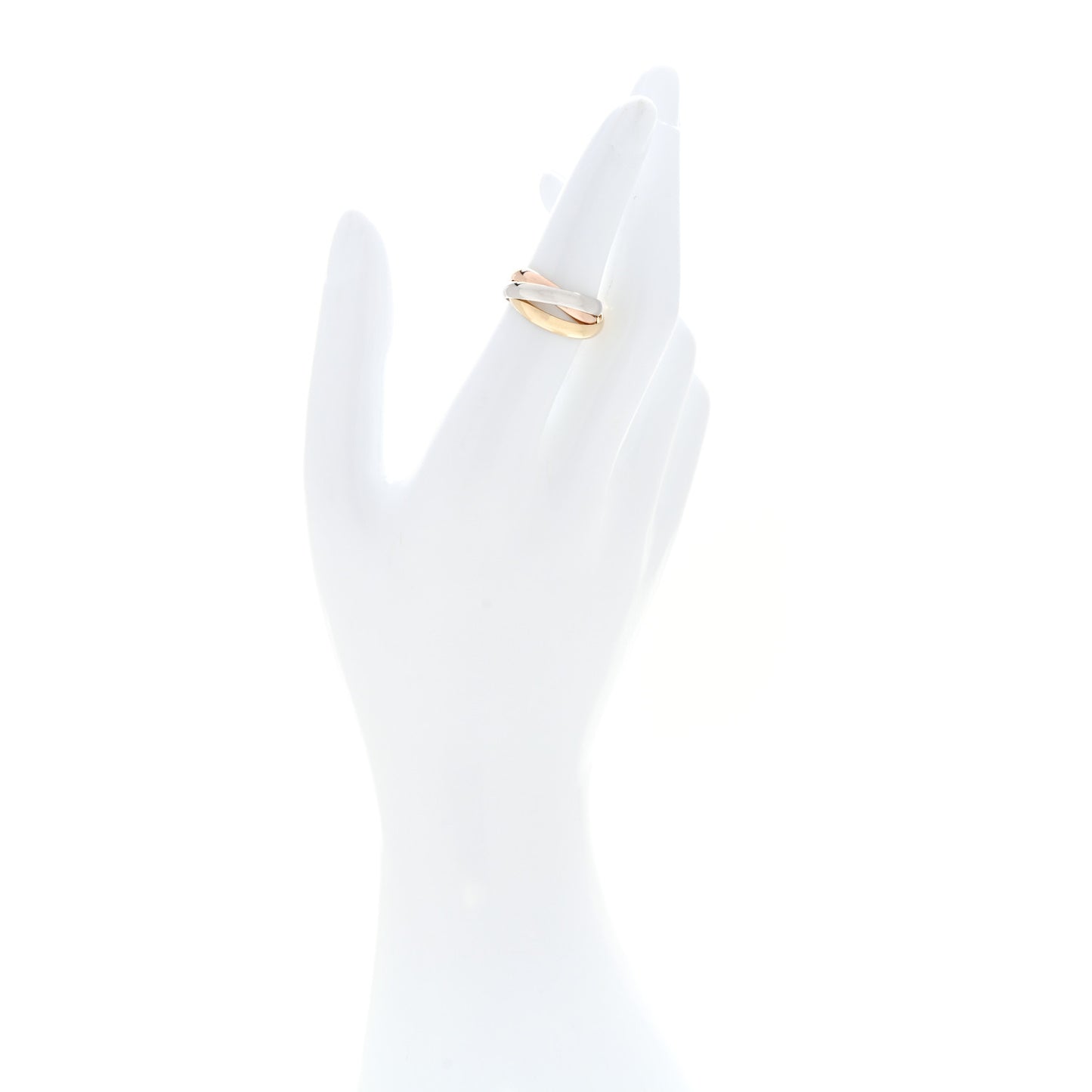 18K Pink Yellow White Gold Classic Les Must De Cartier Trinity Ring  54 7