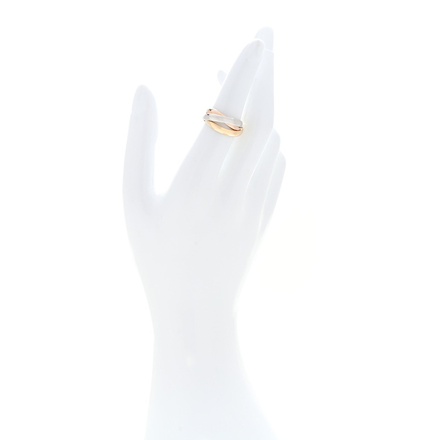 Cartier 18K Pink Yellow White Gold Classic Les Must De Cartier Trinity Ring  54 7 2 of 5