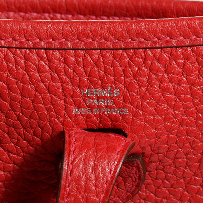 Hermes Taurillon Clemence Evelyne TPM Rouge Casaque Crevette 7 of 16