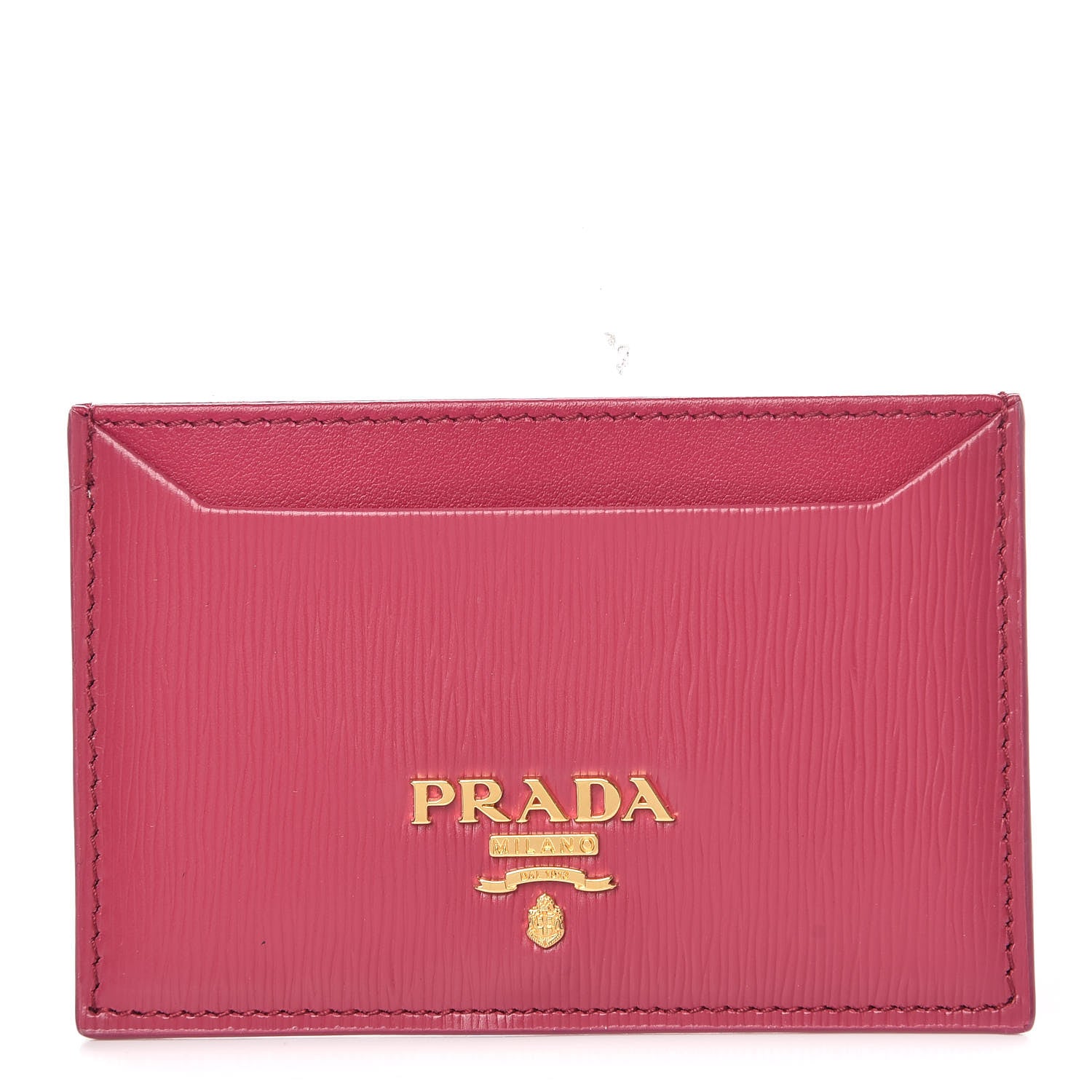 Prada Vitello Move Metal Card Case Ibisco 1 of 8