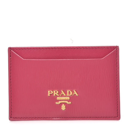 Prada Vitello Move Metal Card Case Ibisco 1 of 8