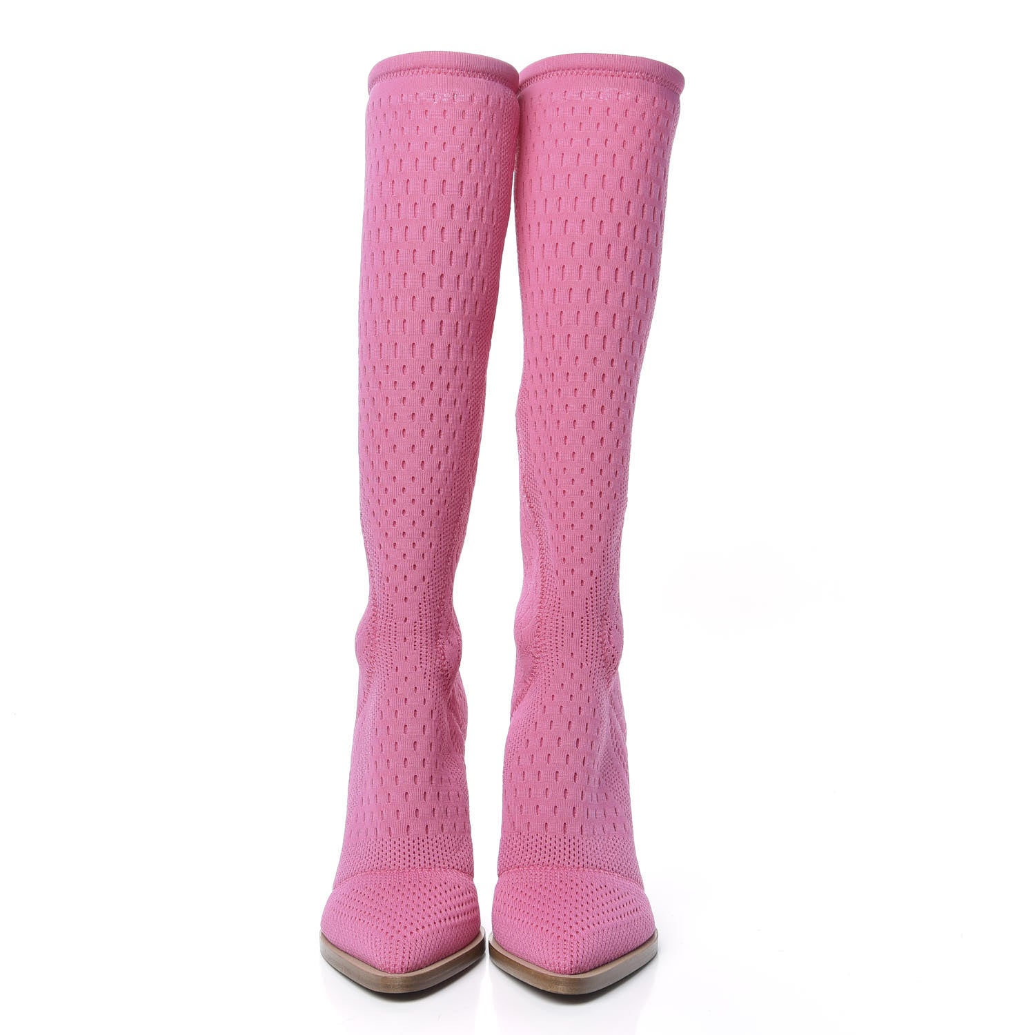 Fendi Technical 3D Mesh FFrame Tall Boots 38 Pink 2 of 6
