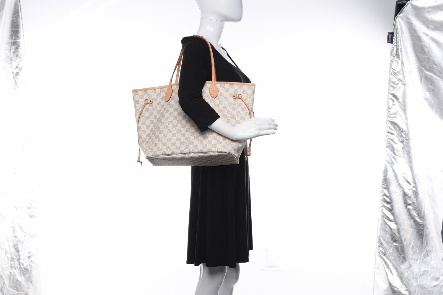 Louis Vuitton Damier Azur Neo Neverfull MM Rose Ballerine 2 of 11