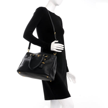 Prada Vitello Daino Tote Nero Black 2 of 13