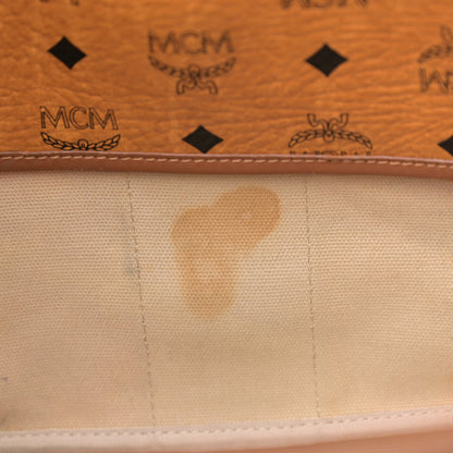 MCM Visetos Crocodile Embossed Medium Liz Shopper Tote Cognac 10 of 23