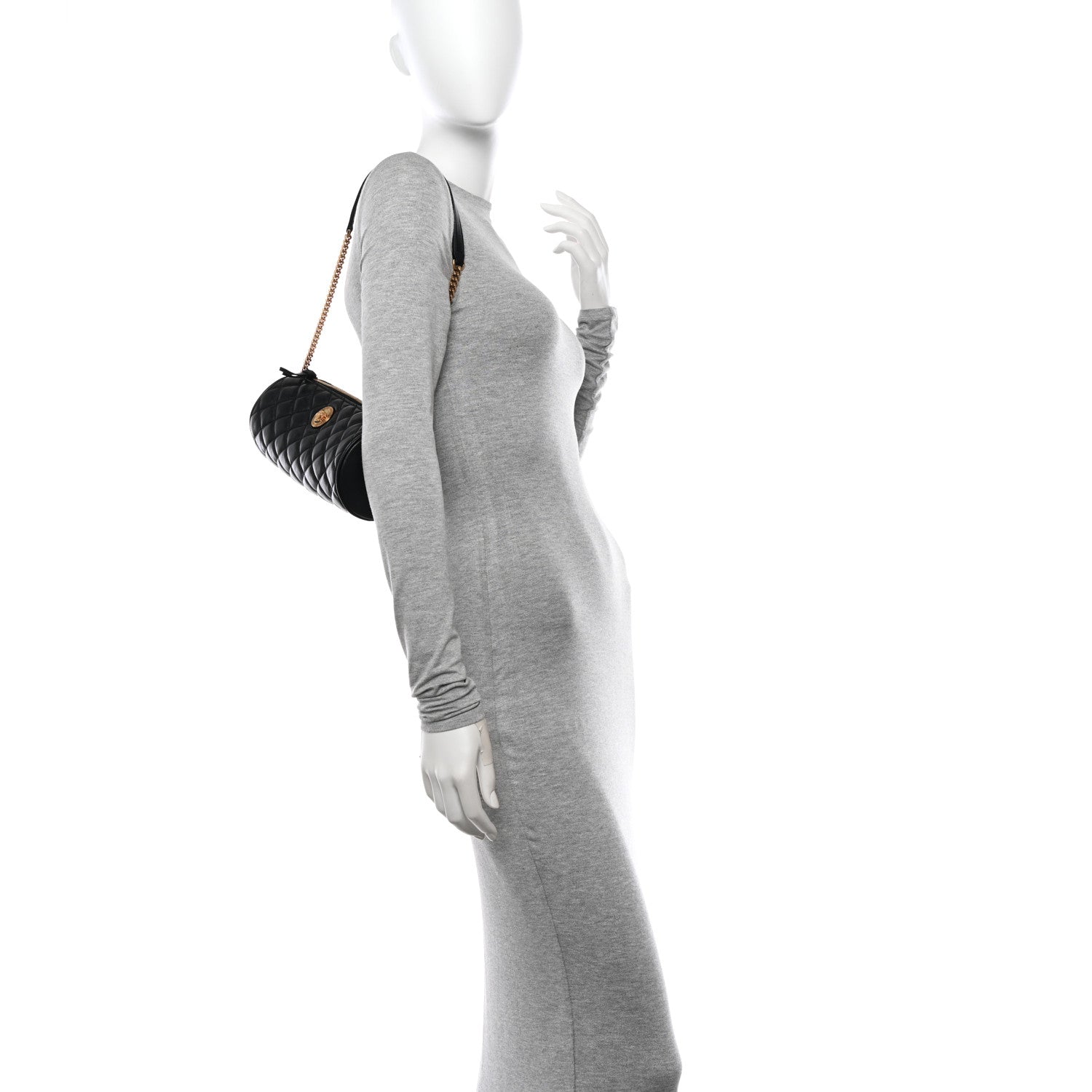 Versace Nappa Quilted Medusa Shoulder Bag Black 2 of 10