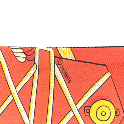 Hermes Silk Zouaves Et Dragons Twilly Rose Orange Multicolor 3 of 4