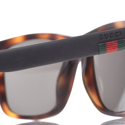 Gucci Polarized Square Frame Web Sunglasses GG0008S Tortoise 8 of 8