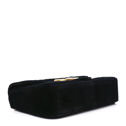Gucci Velvet Matelasse Medium GG Marmont Shoulder Bag Black 4 of 11