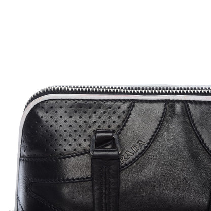 Prada Vitello Drive Perforated Shoulder Bag Black 12 of 14