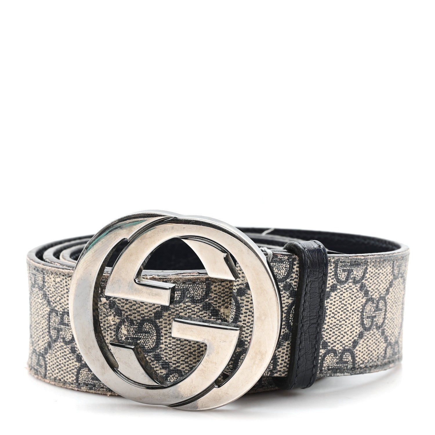 Gucci GG Plus Monogram Interlocking G Belt 90 36 Navy 1 of 6