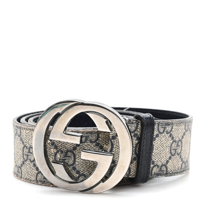 Gucci GG Plus Monogram Interlocking G Belt 90 36 Navy 1 of 6