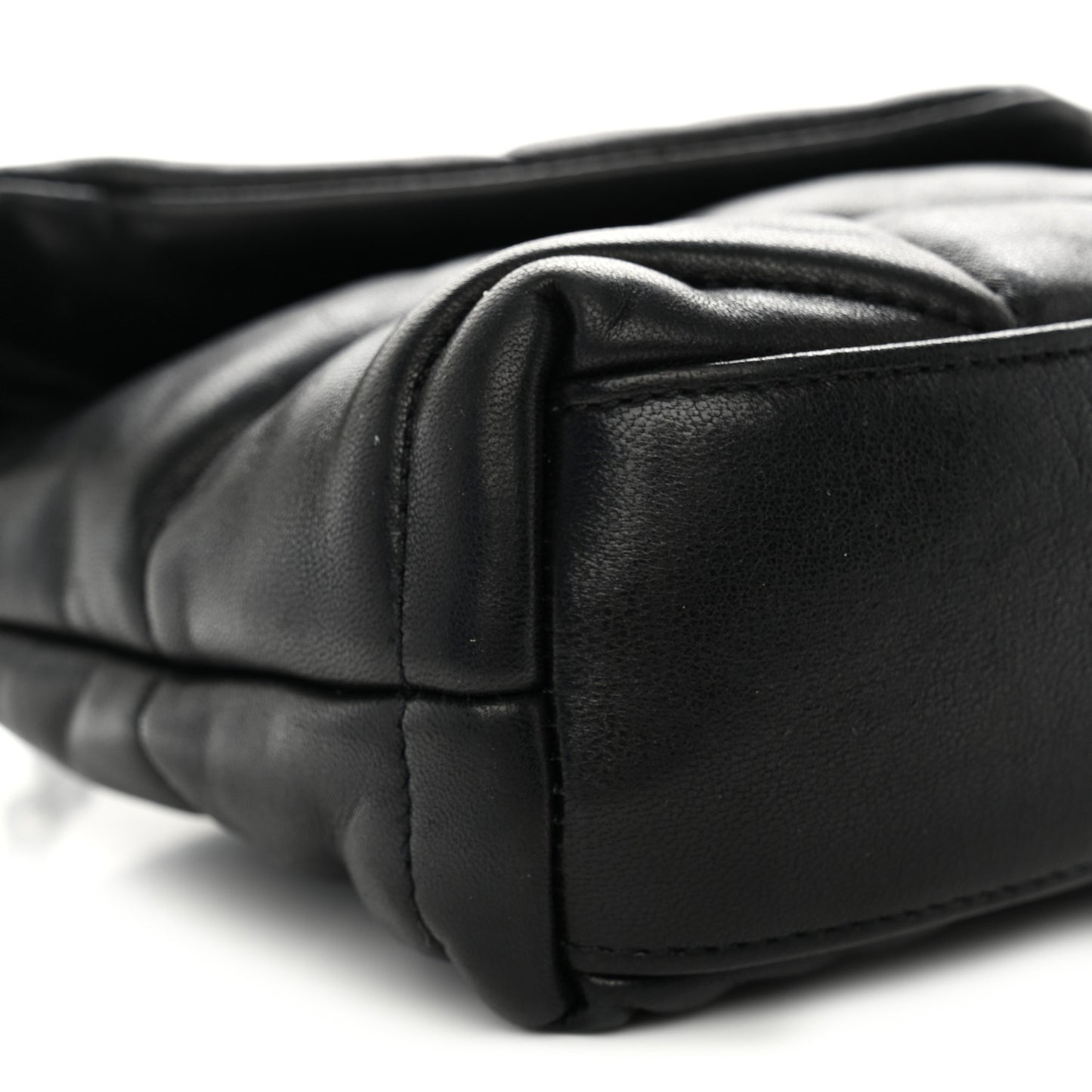 Lambskin Quilted Toy Loulou Puffer Monogram Monochrome Chain Satchel Black