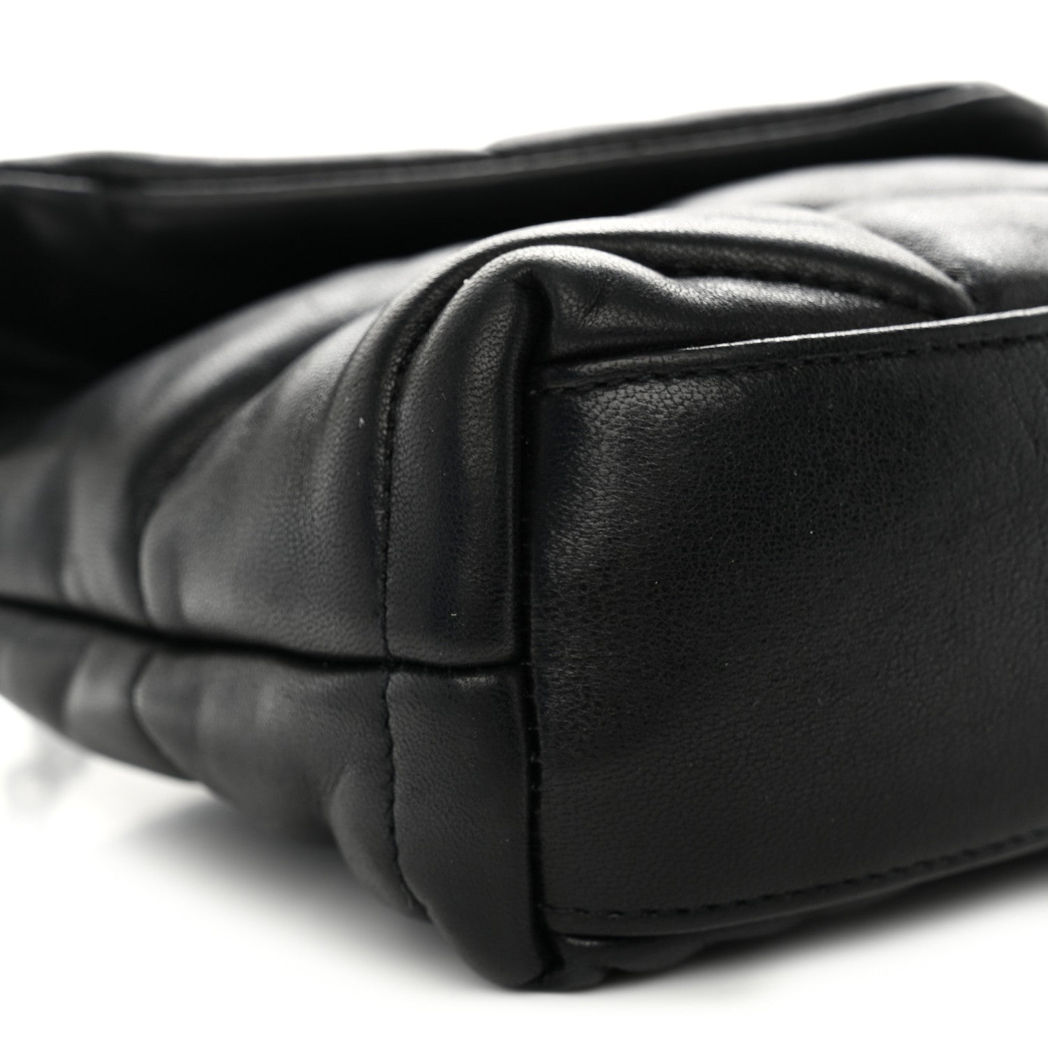 Saint Laurent Lambskin Quilted Toy Loulou Puffer Monogram Monochrome Chain Satchel Black 8 of 9