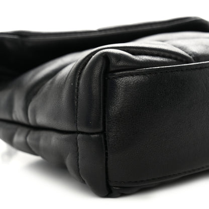 Saint Laurent Lambskin Quilted Toy Loulou Puffer Monogram Monochrome Chain Satchel Black 8 of 9