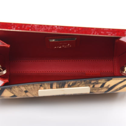 Christian Louboutin Patent Crystal Vanite Clutch Gold Black 5 of 9