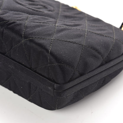 Chanel Satin Quilted Clutch Black 10 of 10