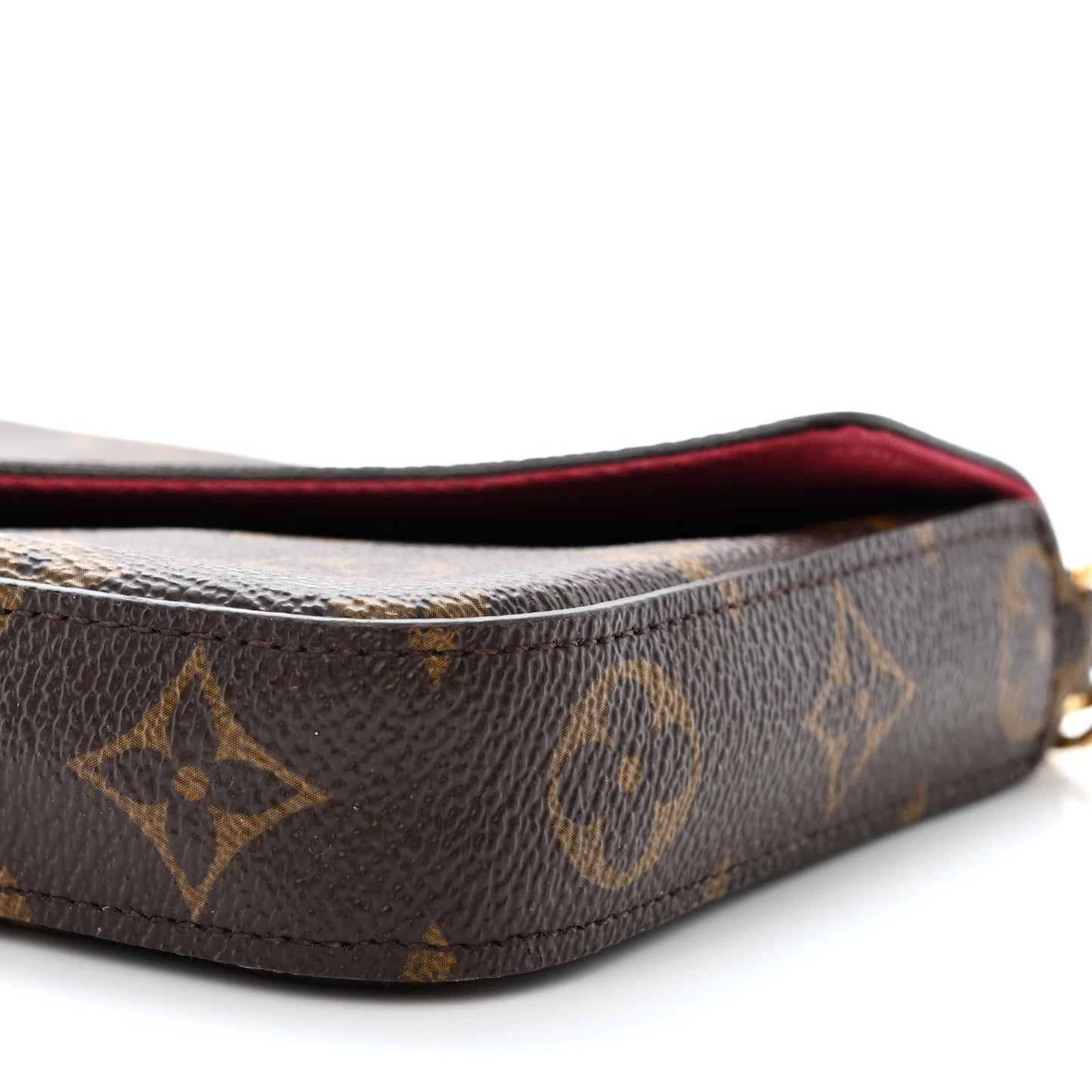 Monogram Pochette Felicie Chain Wallet Fuchsia