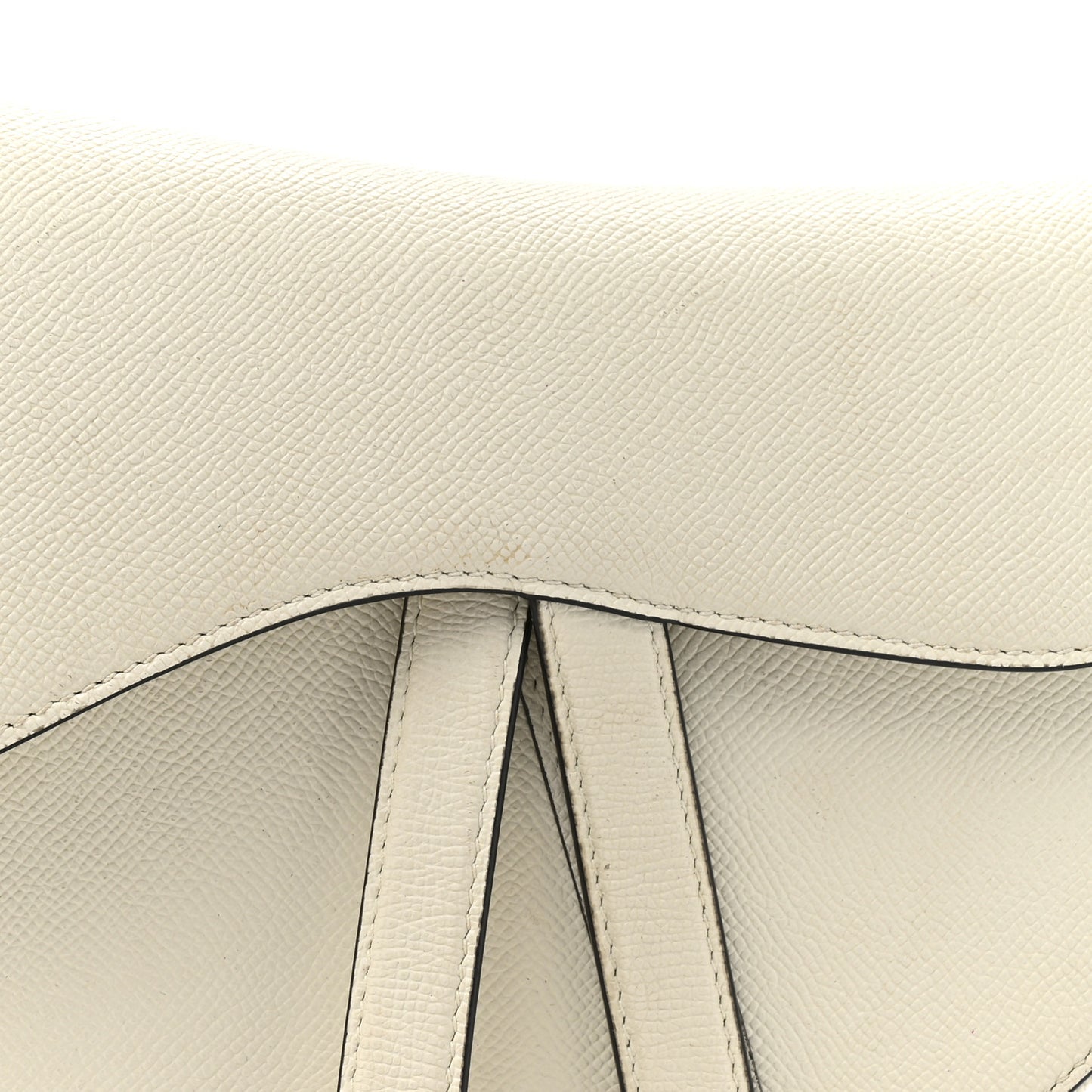 Grained Calfskin Saddle Bag With Strap Latte